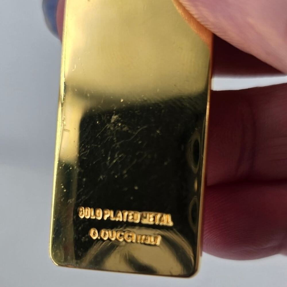 Vintage Gucci Gold Bar Keychain Gold-Plated Metal Ingot Style Bag Charm Luxe - Picture 3 of 10